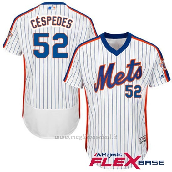 Maglia Baseball Uomo New York Mets Yoenis Cespedes Autentico Collezione Flex Base Bianco